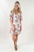 Ivory V-Neck Floral Dress
