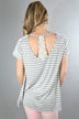 Heather Grey Lace Shoulder Top