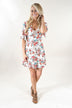 Ivory V-Neck Floral Dress