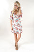 Ivory V-Neck Floral Dress