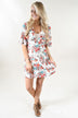Ivory V-Neck Floral Dress