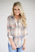 The Essential Plaid Top ~ Beige & Peach