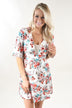 Ivory V-Neck Floral Dress
