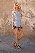 Forget Me Not Floral Top 3/4 Sleeve ~ Taupe