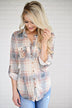 The Essential Plaid Top ~ Beige & Peach