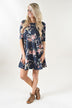 In Full Bloom Navy Dress