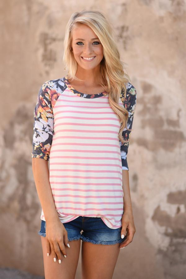 Never a Dull Moment Floral Top ~ Pink