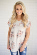 Cream Floral Pocket Tee