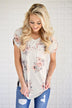 Cream Floral Pocket Tee