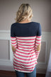 Striped Pocket Top Pink & Navy