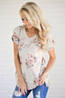 Cream Floral Pocket Tee