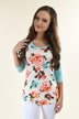 My Favorite Floral 3/4 Sleeve Top - Blue
