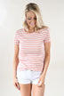 Beach Life Striped Top ~ Soft Pink