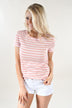 Beach Life Striped Top ~ Soft Pink