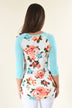My Favorite Floral 3/4 Sleeve Top - Blue
