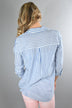 Blue Pin Stripe Button Up Top