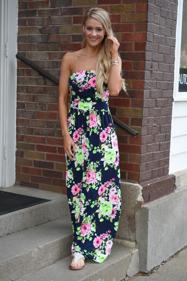 Once in a Blue Moon Maxi ~ Navy-Lime