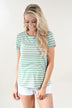 Beach Life Striped Top ~ Mint