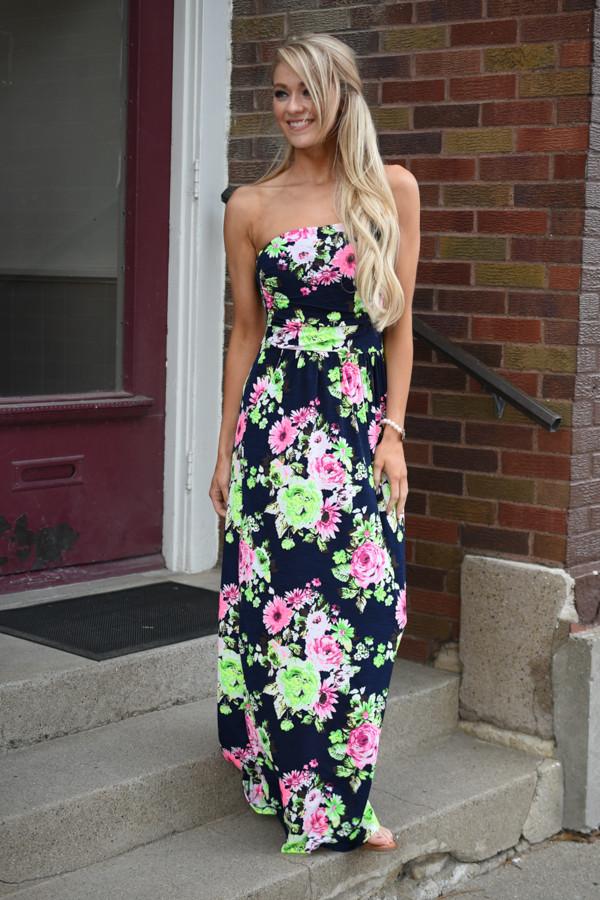 Once in a Blue Moon Maxi ~ Navy-Lime