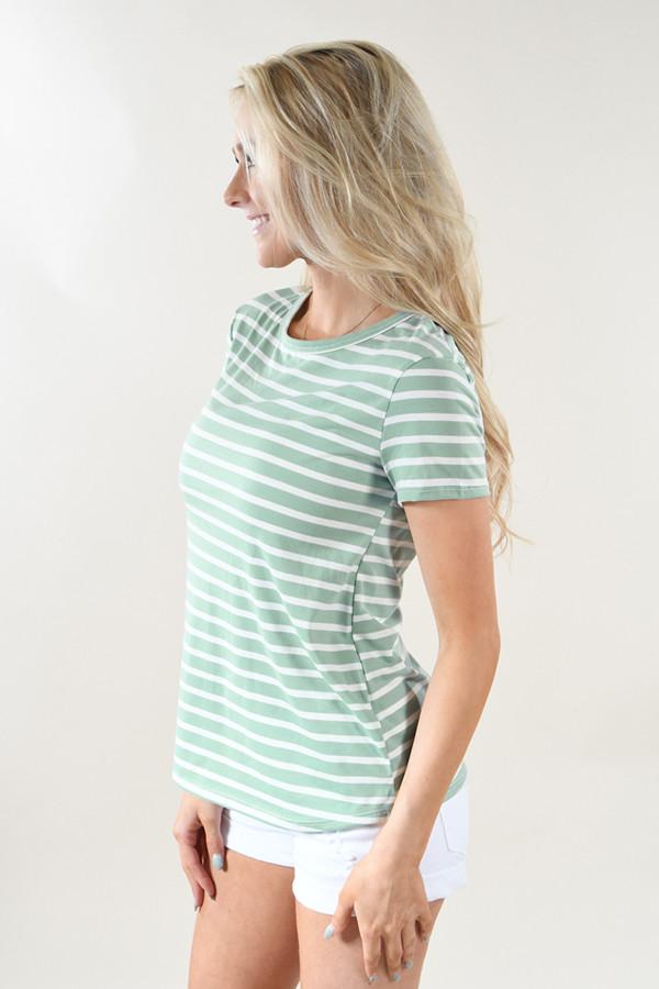 Beach Life Striped Top ~ Mint