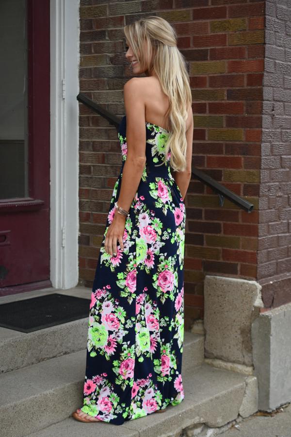 Once in a Blue Moon Maxi ~ Navy-Lime