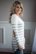 White and Grey Pocket Top