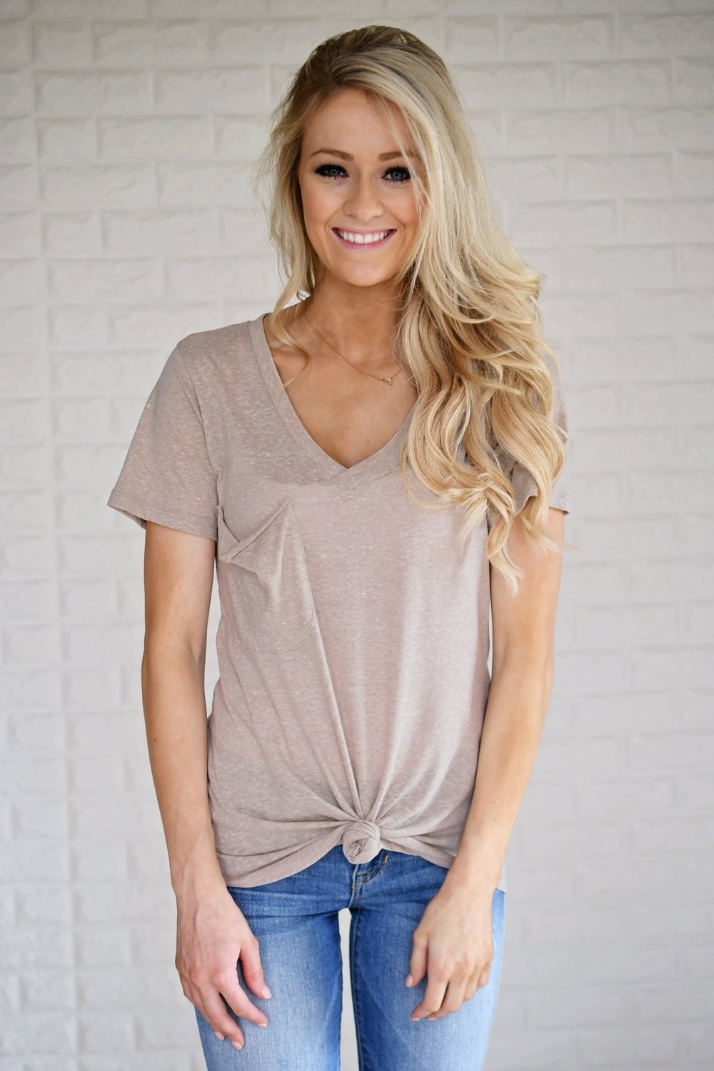 Basic Oatmeal Pocket Tee
