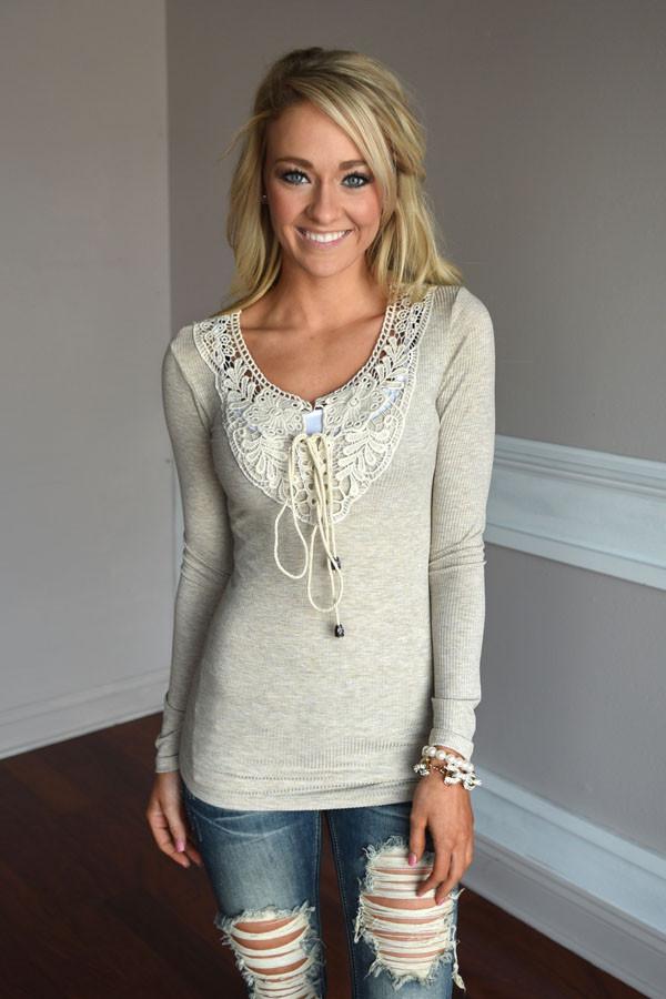 Not Your Baby Doll Top ~ Taupe