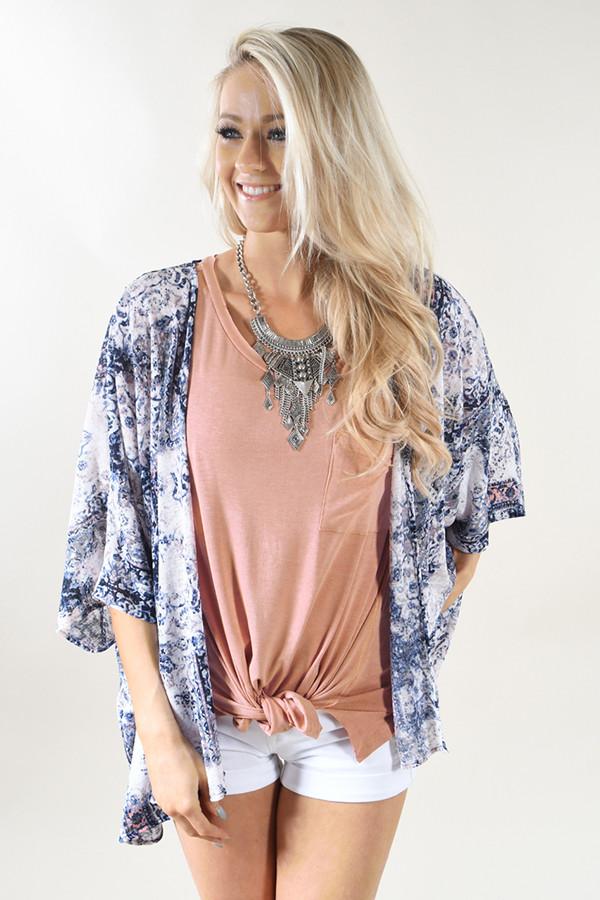 Blue Me Away Kimono