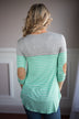 Mint and Grey Pocket Top
