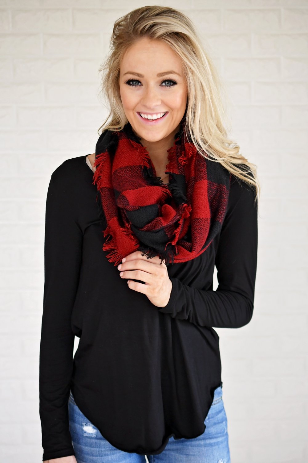 Long Sleeve V-Neck Top ~ Black