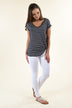 Navy Striped V-Neck Knot Top