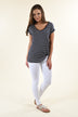 Navy Striped V-Neck Knot Top