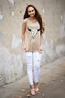 Brokedown Cow Skull Tee ~ Taupe