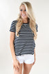 Beach Life Striped Top ~ Navy