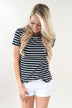 Beach Life Striped Top ~ Navy
