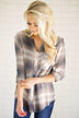 Tan & Cream Plaid Button Up Top