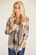 Tan & Cream Plaid Button Up Top