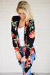 Bold Black Floral Cardigan