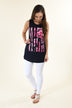 Dark Navy Floral Flag Tank Top