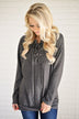 Cozy in Lace Sweater ~ Charcoal