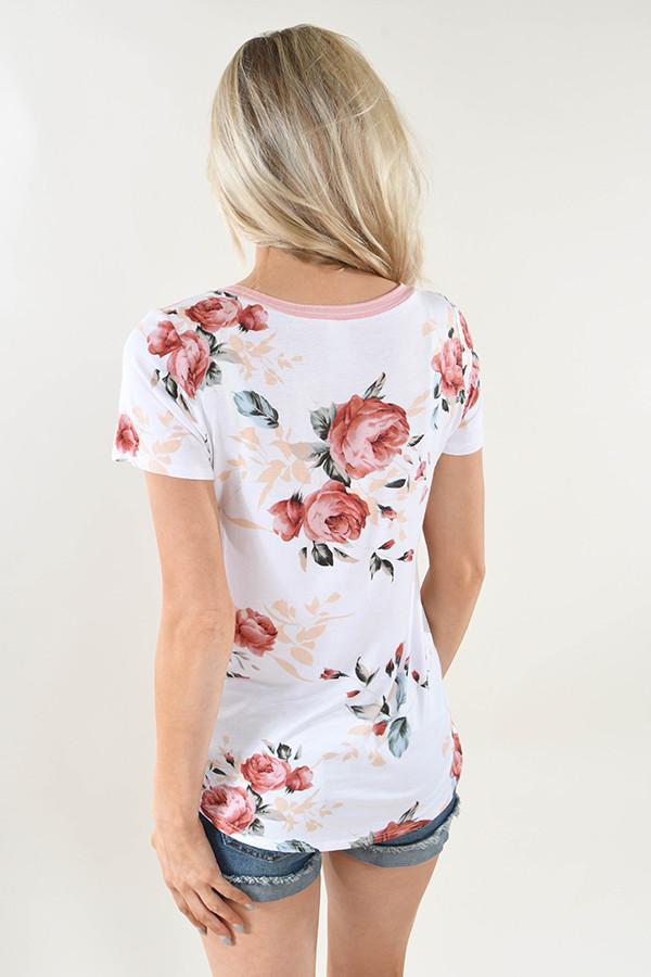 Isn't That Peachy Floral Pocket Top