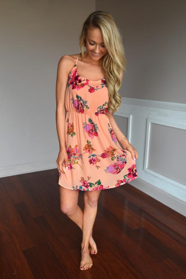 Afternoon Stroll Dress ~ Peach