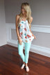 Early Bird Floral Top ~ Ivory