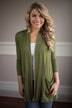 Olive Green Elbow Patch Cardigan