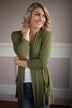 Olive Green Elbow Patch Cardigan
