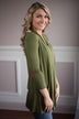 Olive Green Elbow Patch Cardigan
