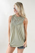 Light Green Lace Tank Top