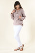 Light Lavender Lace Up Sweater