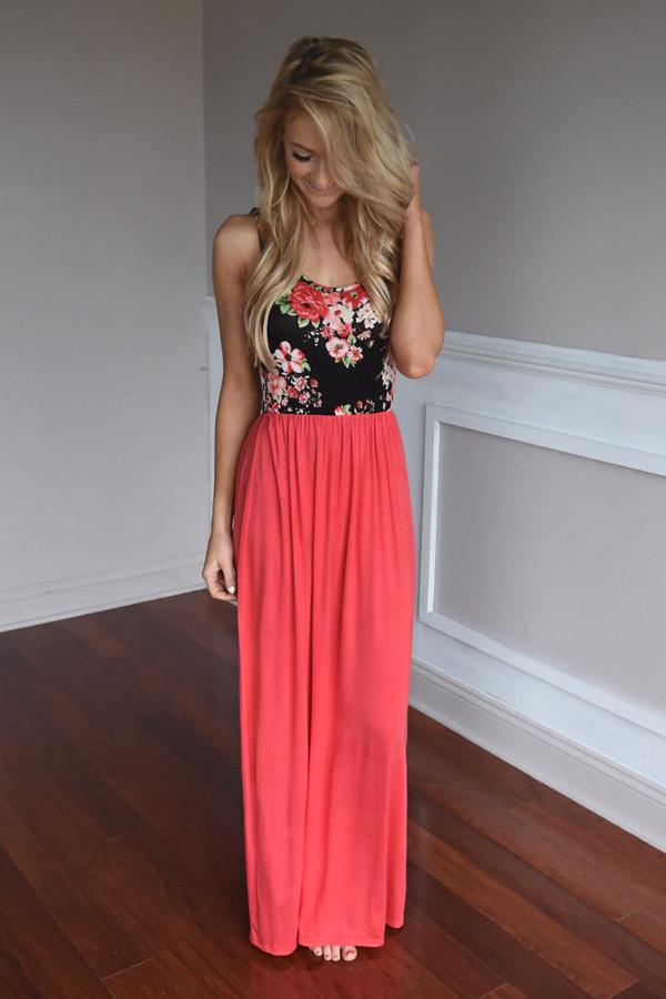 On Your Way Maxi ~ Coral – The Pulse Boutique